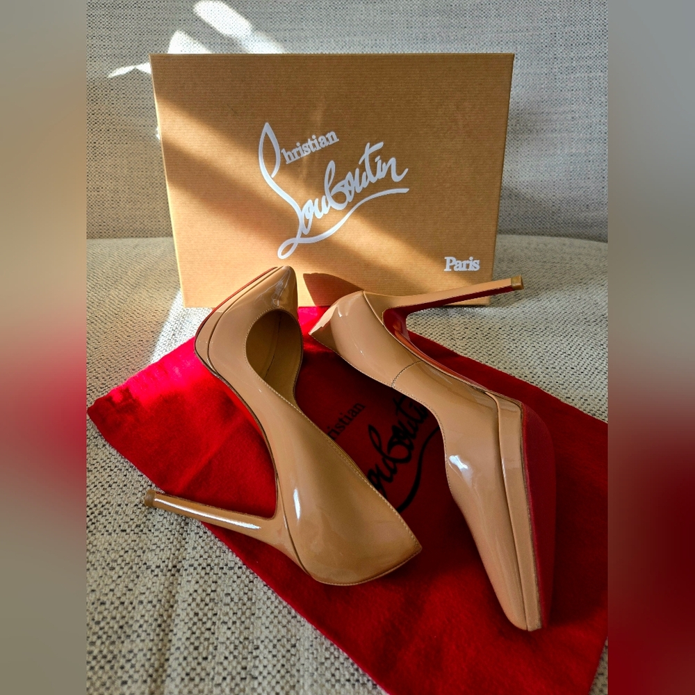 CHRISTIAN LOUBOUTIN Pigalle Plato 120 Calf Nude Pumps Size:40 Heels 5"/12cm